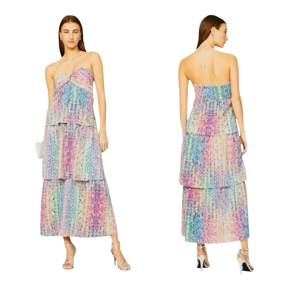 NWT Saylor Seydour Sequin Tiered Rainbow Dress Size Small